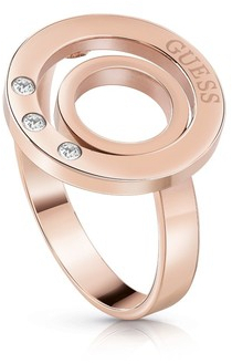 Guess Ružovo pozlátený prsteň s kryštálmi UBR29008 52 mm