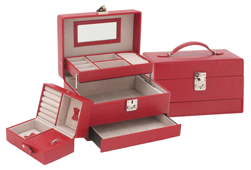 JK Box Dizajnová červená šperkovnica SP-577   A7