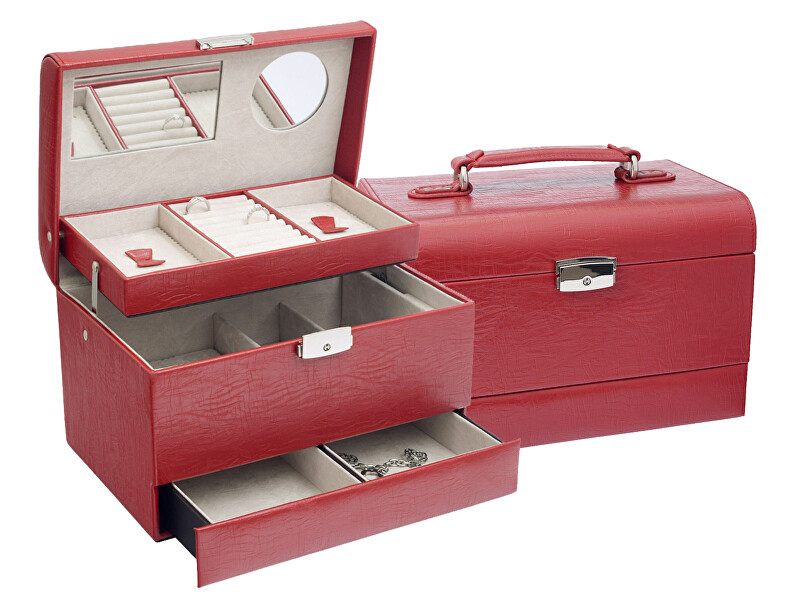 JK Box Dizajnová červená šperkovnica SP-901   A7