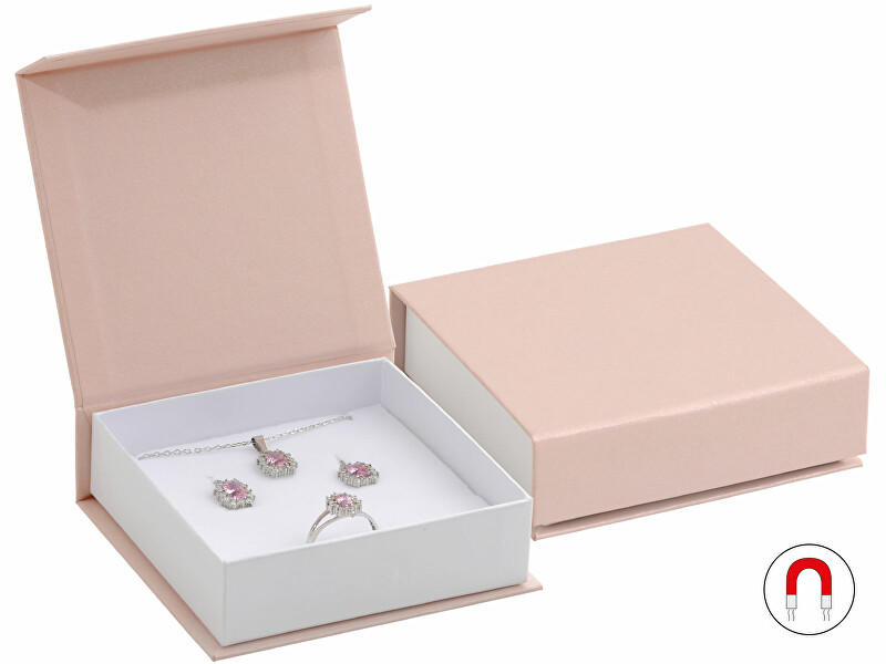 JK Box Púdrovo ružová darčeková krabička na súpravu šperkov VG-5 A5 A1