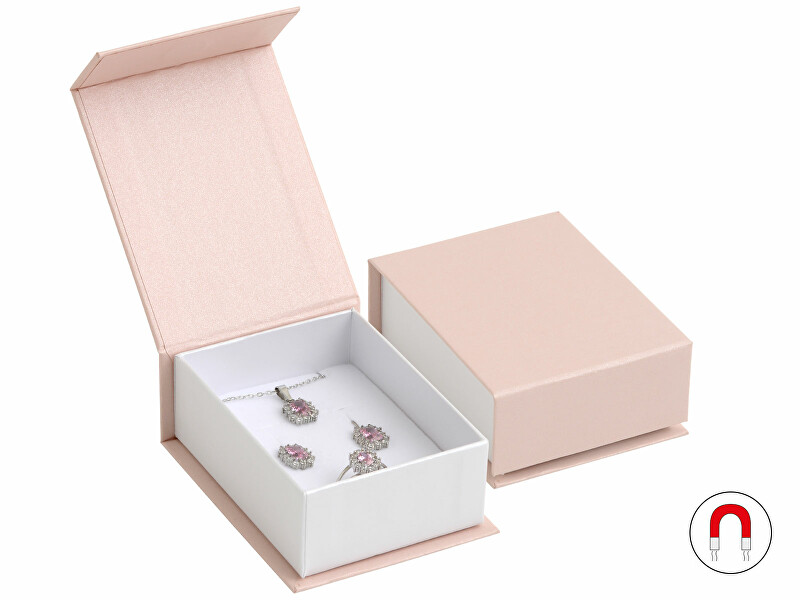 JK Box Púdrovo ružová darčeková krabička na súpravu šperkov VG-6 A5 A1