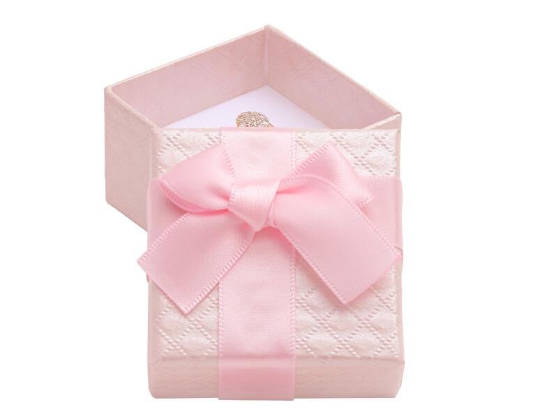 JK Box Ružová darčeková krabička na šperky s mašľou AT-2 A5