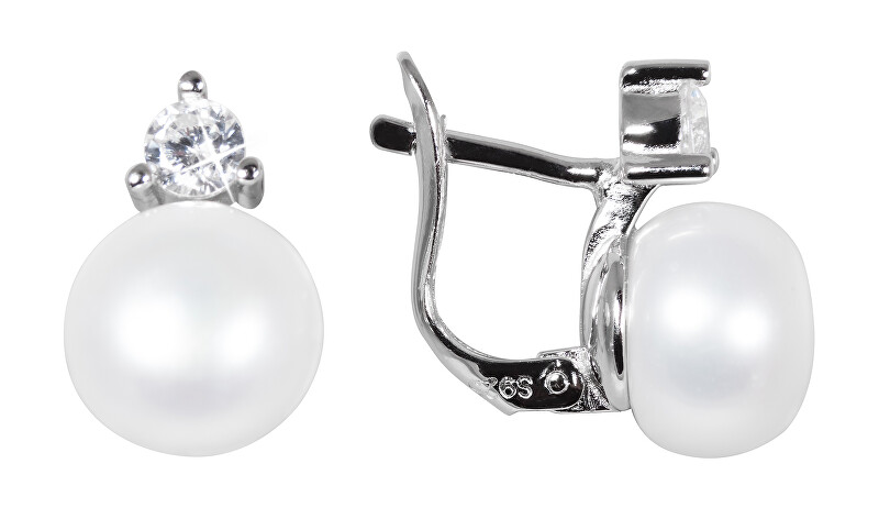 JwL Luxury Pearls Pearl náušnice s bielou pravou perlou JL0538
