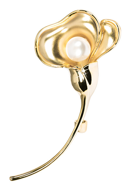 JwL Luxury Pearls Pozlátená brošňa kvet s pravou perlou JL0511