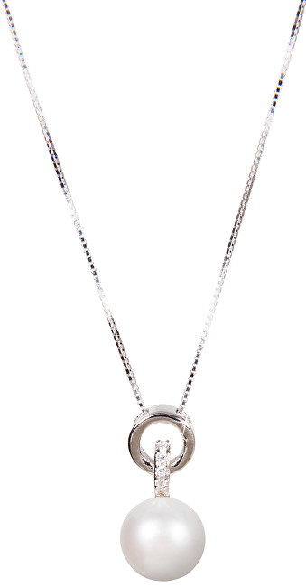 JwL Luxury Pearls Strieborný náhrdelník s pravou perlou JL0454 (retiazka, prívesok)