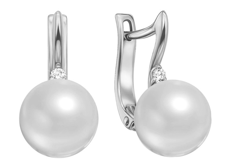 JVD Elegantné perlové náušnice so zirkónmi SVLE0912XH2P100