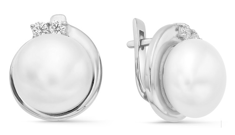 JVD Elegantné perlové náušnice so zirkónmi SVLE0914XH2P100