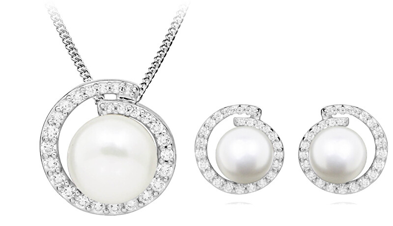 JVD Luxusný set šperkov s prírodnými perlami (náušnice, prívesok)