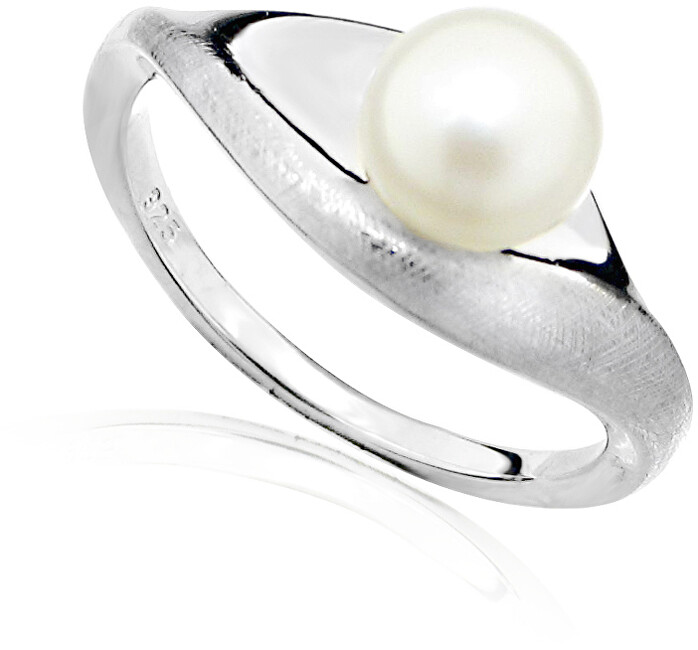 JVD Nežný strieborný prsteň s pravou perlou SVLR0114SH8P1 53 mm