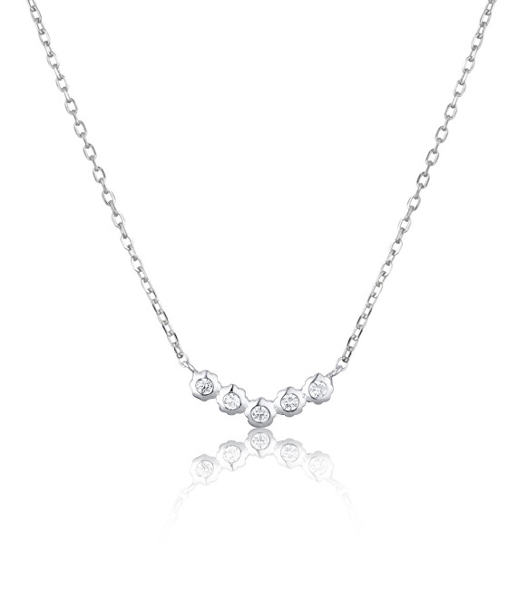 JVD Pôvabný strieborný náhrdelník so zirkónmi SVLN0070XI2BI45