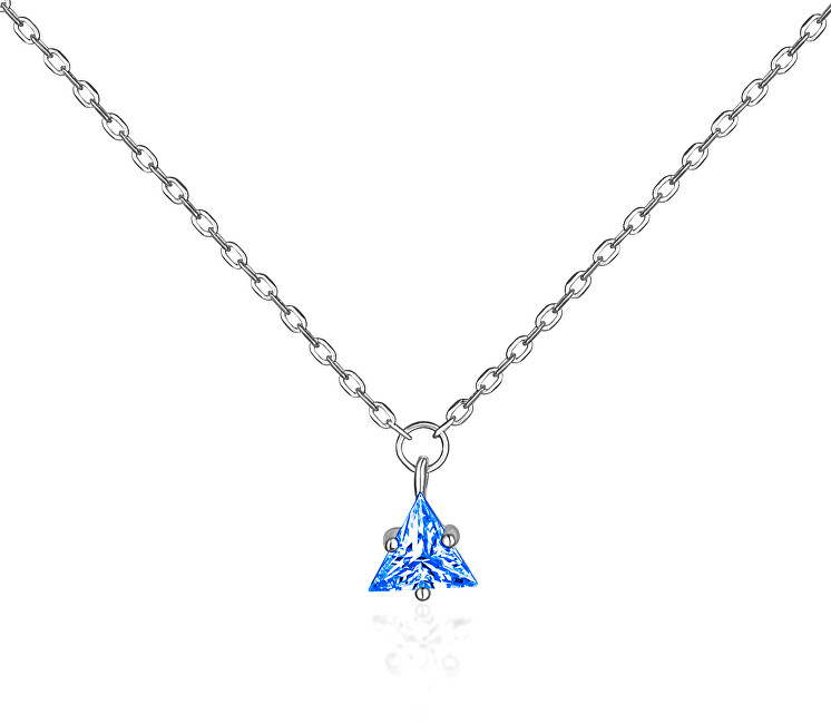 JVD Strieborný náhrdelník s modrým zirkónom SVLN0362SH2M142