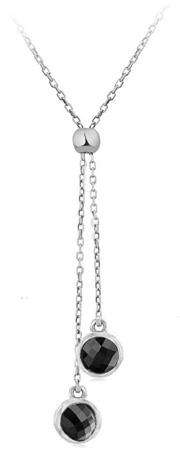 JVD Strieborný náhrdelník s úžasnými Onyx SVLN0181XH2BK60
