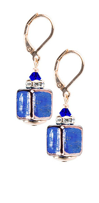 Lampglas Nebesky modré dámske náušnice Triple Blue z perál Lampglas ECU28