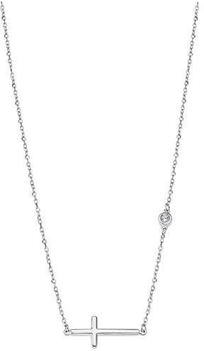 Lotus Silver Dizajnový strieborný náhrdelník s krížikom a čírym zirkónom LP1918-1   1