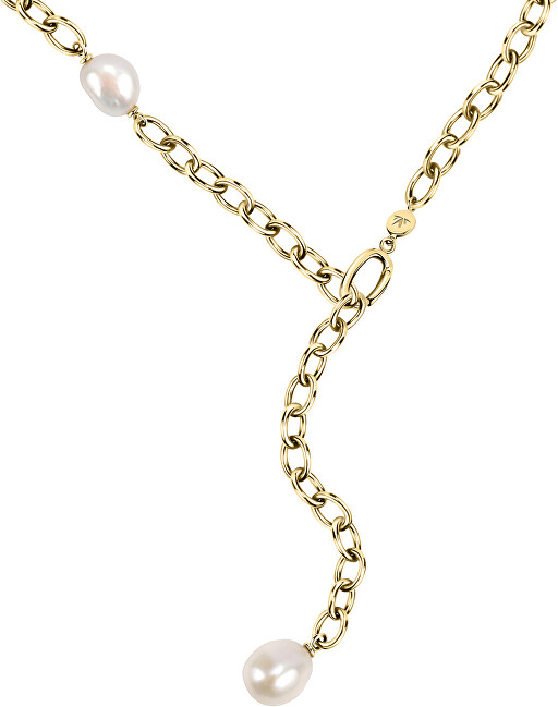 Morellato Pozlátený oceľový náhrdelník s pravými perlami Oriente SARI01