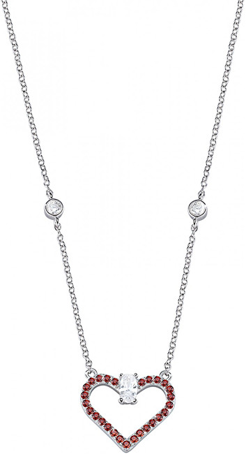 Morellato Strieborný náhrdelník s trblietavým srdiečkom Cuori SAIV01
