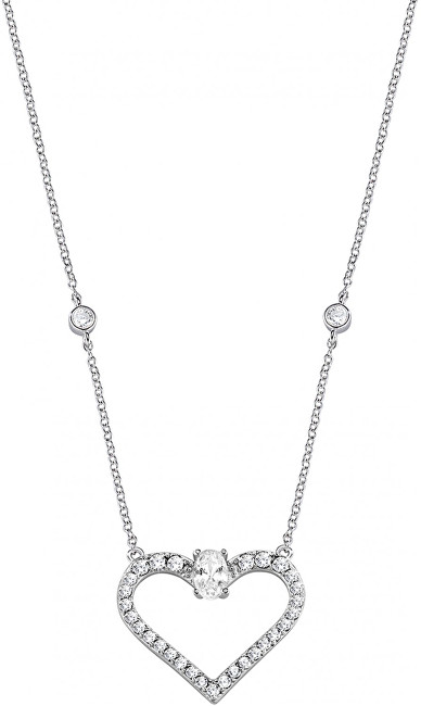 Morellato Strieborný náhrdelník s trblietavým srdiečkom Cuori SAIV02