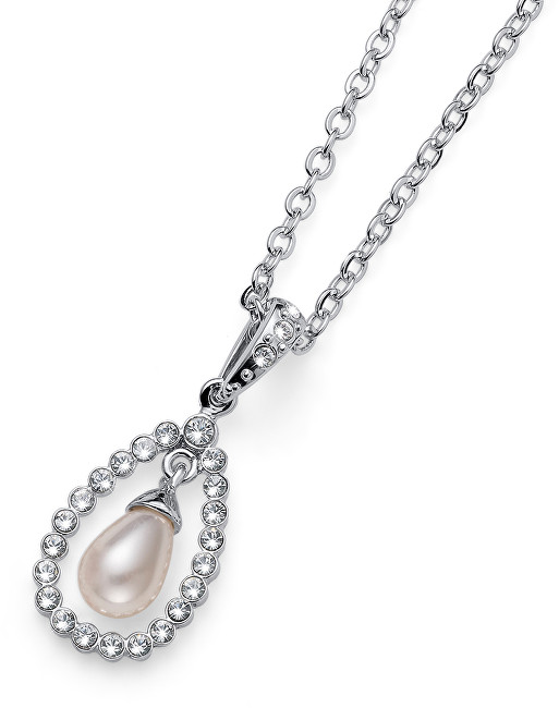 Oliver Weber Náhrdelník s kryštálmi a perlou Pearl Drop 11946
