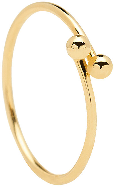 PDPAOLA Pozlátený minimalistický prsteň zo striebra AURA Gold AN01-128 50 mm