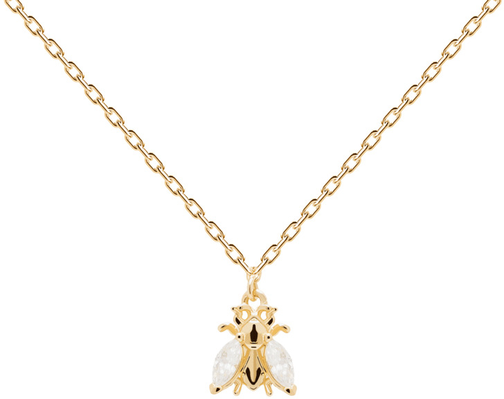 PDPAOLA Pozlátený náhrdelník zo striebra s včelkou BUZZ Gold CO01-233-U