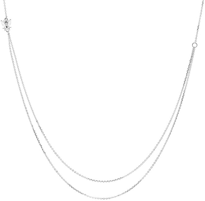 PDPAOLA Elegantný dvojitý náhrdelník zo striebra BREEZE Silver CO02-202-U