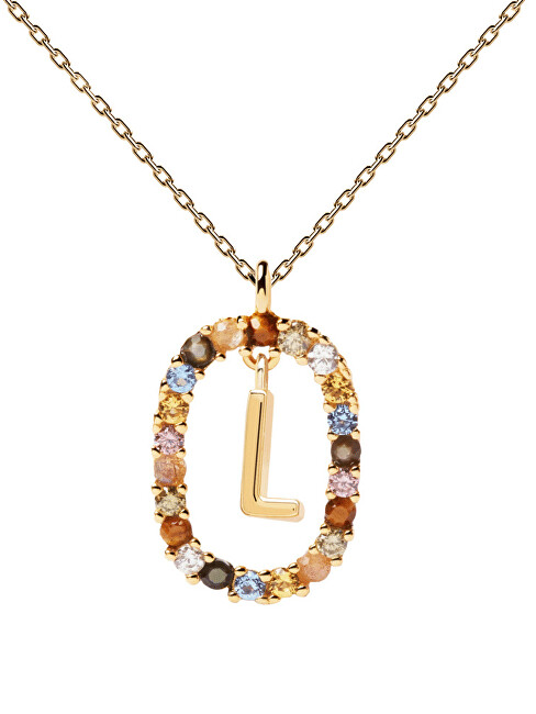 PDPAOLA Krásny pozlátený náhrdelník písmeno  L  LETTERS CO01-271-U (retiazka, prívesok)