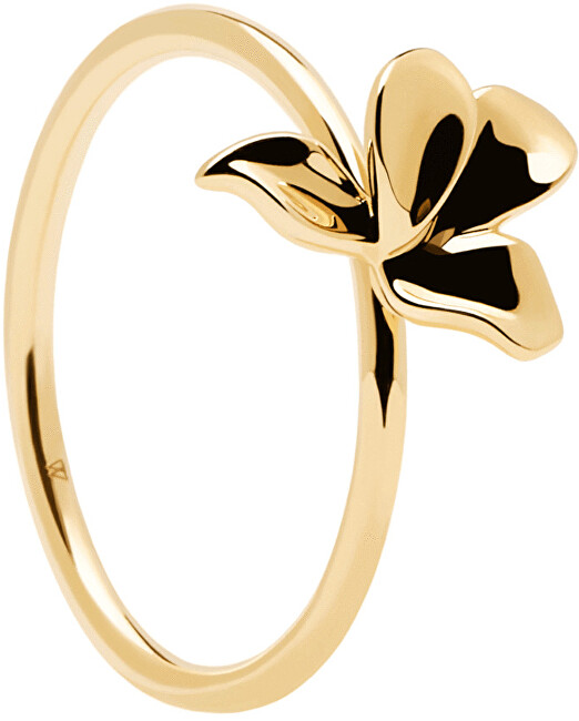 PDPAOLA Nežný pozlátený prsteň zo striebra Narcisy Gold AN01-182 50 mm