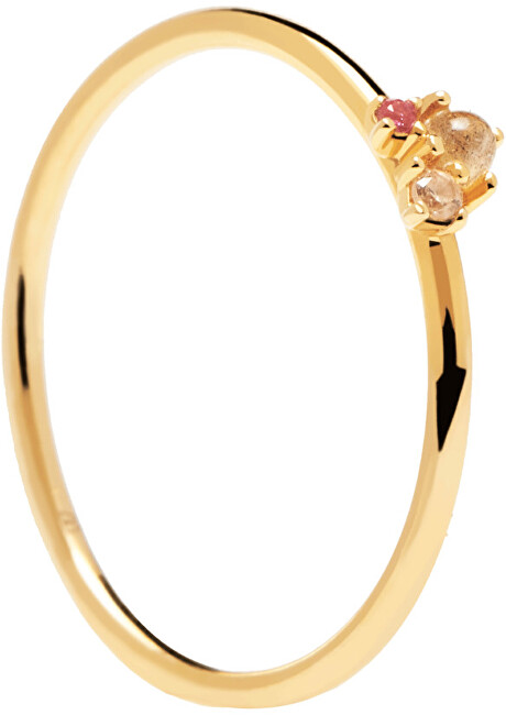 PDPAOLA Romantický pozlátený prsteň zo striebra ROSÉ BLUSH AN01-192 50 mm