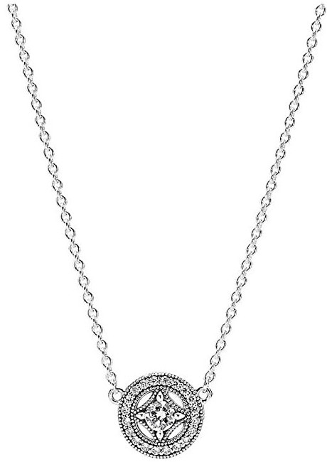 Pandora Strieborný náhrdelník s trblietavým príveskom 590523CZ-45