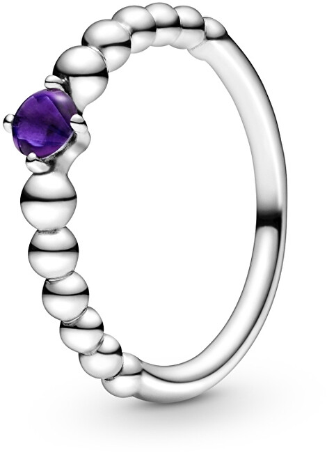 Pandora Strieborný prsteň pre ženy narodené vo februári 198867C03 52 mm