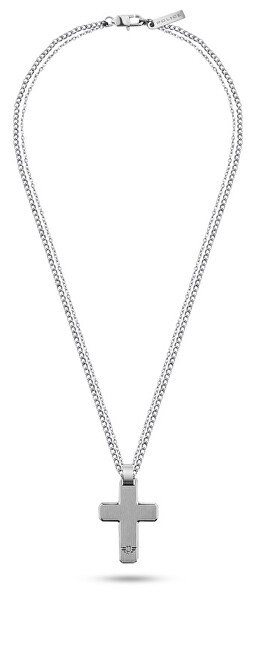Police Dvojitý oceľový náhrdelník s krížikom Hinged PEAGN2211601