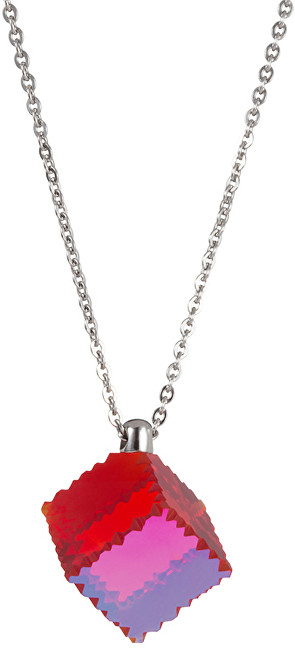 Preciosa Oceľový náhrdelník s červeným kryštálom Jaclyn 7262 57