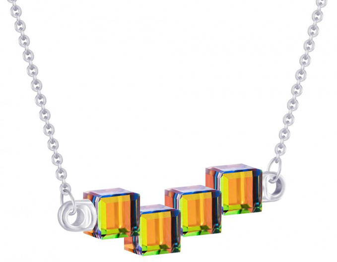 Preciosa Strieborný náhrdelník s kryštálmi Crystal Cubes 6062 41