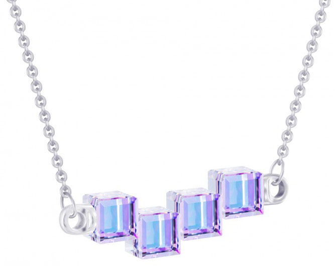 Preciosa Strieborný náhrdelník s kryštálmi Crystal Cubes 6062 43