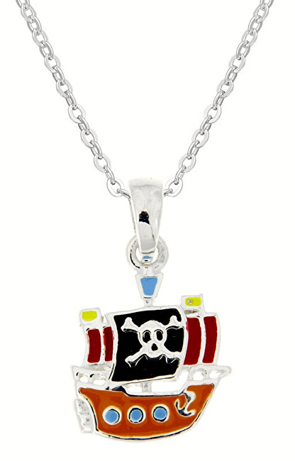 Praqia Jewellery Detský strieborný náhrdelník Piráti KO8058_BR030_40_RH (retiazka, prívesok)