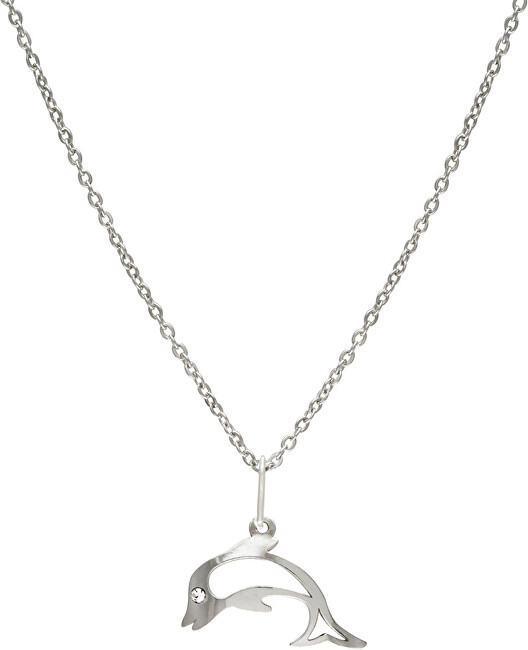 Praqia Jewellery Dievčenské strieborný náhrdelník Delfín KO1625_BR030_40_RH (retiazka, prívesok)