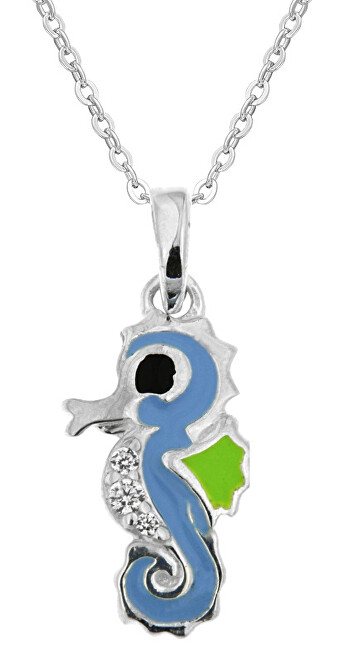 Praqia Jewellery Dievčenské strieborný náhrdelník Morský koník KO8088_BR030_40_RH (retiazka, prívesok)