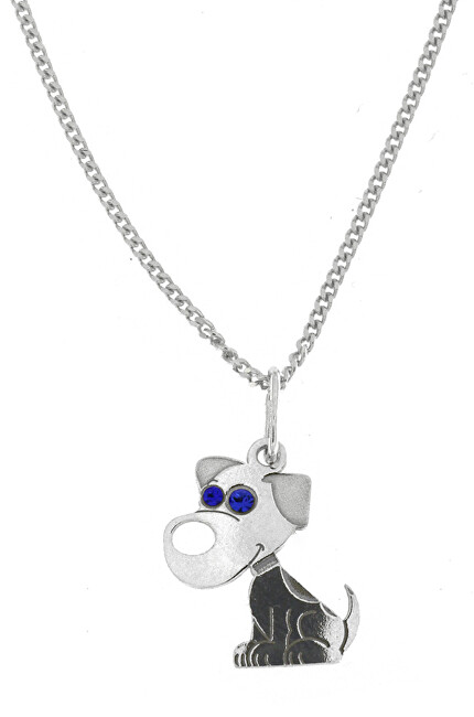 Praqia Jewellery Dievčenské strieborný náhrdelník Psík KO2068_CU035_40_RH (retiazka, prívesok)