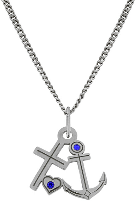 Praqia Jewellery Námornícky strieborný náhrdelník Anchor KO5156_CU035_49_RH (retiazka, prívesok)