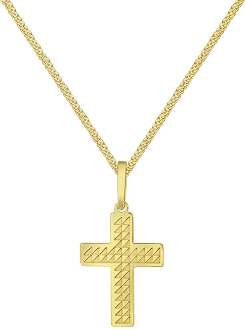 Praqia Jewellery Pozlátený náhrdelník Krížik KO6251_CU035_50_A (retiazka, prívesok)