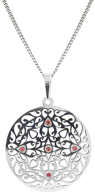Praqia Jewellery Prekrásny strieborný náhrdelník s kryštálmi KO5017_CU040_45_RH (retiazka, prívesok)