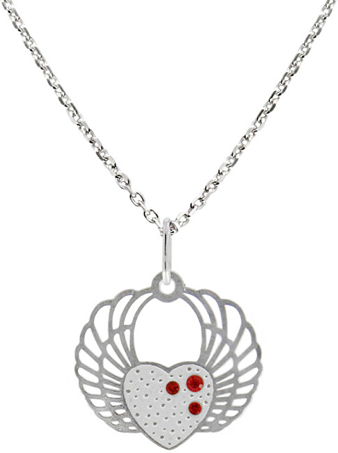 Praqia Jewellery Romantický strieborný náhrdelník Srdce KO5134_MO040_45_RH (retiazka, prívesok)