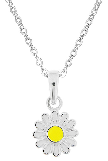 Praqia Jewellery Strieborný detský náhrdelník Sedmokráska KO8039_BR030_40_N_RH (retiazka, prívesok)