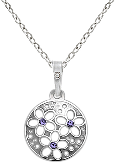 Praqia Jewellery Strieborný náhrdelník s kryštálmi KO1853_BR030_45_RH (retiazka, prívesok)