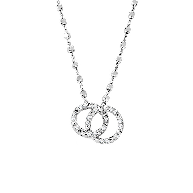 Rosato Moderné strieborný náhrdelník so zirkónmi cubic RZC040
