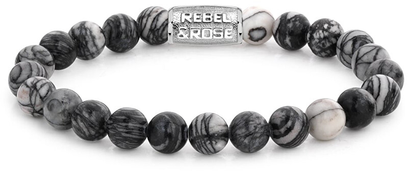 Rebel&Rose Obrúbený náramok Black Wolf RR-80032-S 16,5 cm - S
