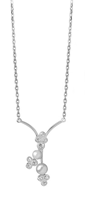 Silver Cat Očarujúce strieborný náhrdelník s perličkami SC313