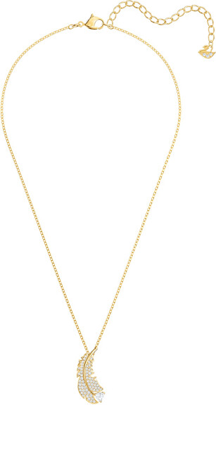 Swarovski Trblietavý náhrdelník v tvare pierka s kryštálmi Swarovski Nice 5505740