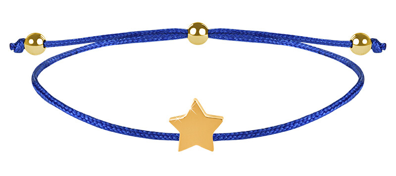 Troli Šnúrkový náramok s hviezdičkou modrá   zlatá