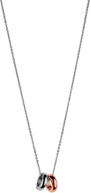 Victoria Walls Oceľový náhrdelník s dvomi prívesky VN1089S